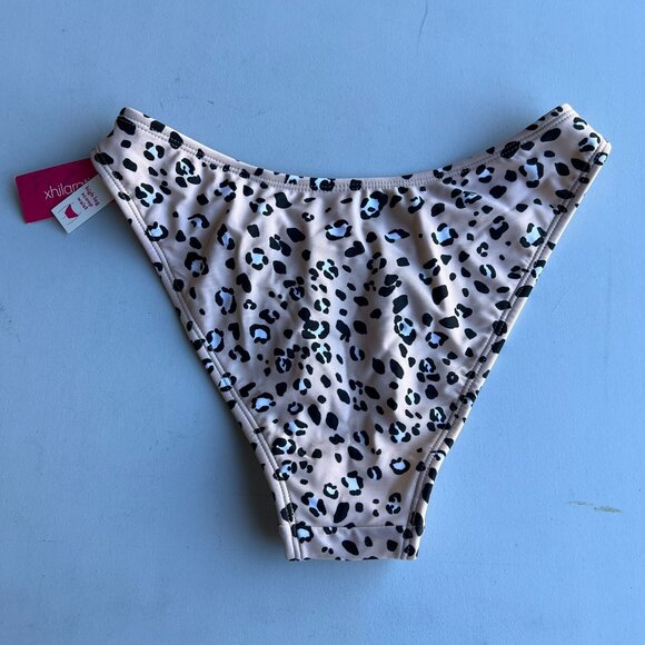 Xhilaration Juniors' High Leg Scoop Bikini Bottom Animal Print Size M - Picture 4 of 6